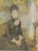 Vincent Van Gogh Woman sitting next to a cradle painting